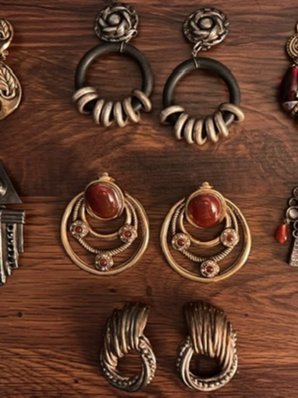 VINTAGE Bold & Funky Clip-on Statement Earrings (Mostly 1980s/1990s) - Picture 4 of 5